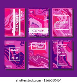 Modern abstract covers. Cool trendy fluid gradient shapes. Vector illustration