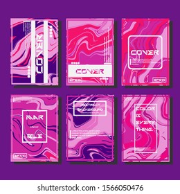 Modern abstract covers. Cool trendy fluid gradient shapes. Vector illustration