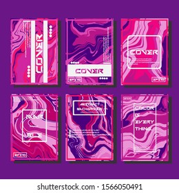 Modern abstract covers. Cool trendy fluid gradient shapes. Vector illustration