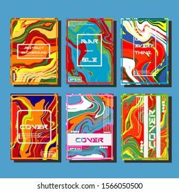 Modern abstract covers. Cool trendy fluid gradient shapes. Vector illustration