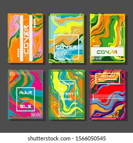 Modern abstract covers. Cool trendy fluid gradient shapes. Vector illustration