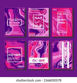 Modern abstract covers. Cool trendy fluid gradient shapes. Vector illustration