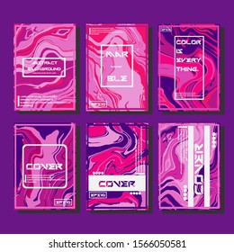 Modern abstract covers. Cool trendy fluid gradient shapes. Vector illustration