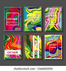 Modern abstract covers. Cool trendy fluid gradient shapes. Vector illustration