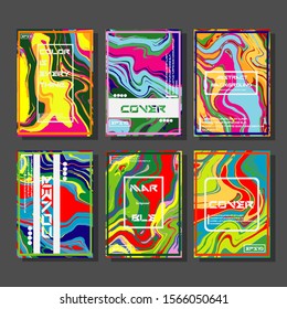 Modern abstract covers. Cool trendy fluid gradient shapes. Vector illustration