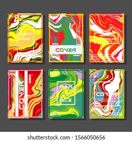 Modern abstract covers. Cool trendy fluid gradient shapes. Vector illustration