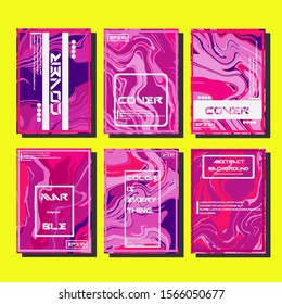 Modern abstract covers. Cool trendy fluid gradient shapes. Vector illustration