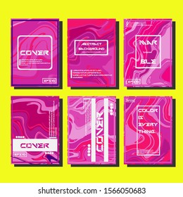 Modern abstract covers. Cool trendy fluid gradient shapes. Vector illustration