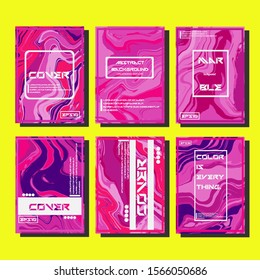 Modern abstract covers. Cool trendy fluid gradient shapes. Vector illustration