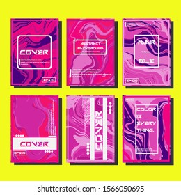 Modern abstract covers. Cool trendy fluid gradient shapes. Vector illustration