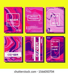 Modern abstract covers. Cool trendy fluid gradient shapes. Vector illustration