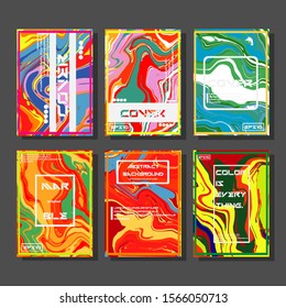 Modern abstract covers. Cool trendy fluid gradient shapes. Vector illustration