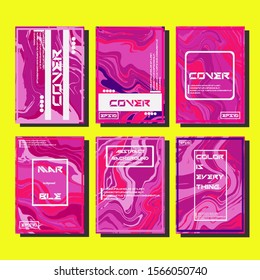 Modern abstract covers. Cool trendy fluid gradient shapes. Vector illustration