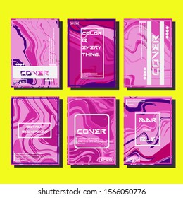 Modern abstract covers. Cool trendy fluid gradient shapes. Vector illustration