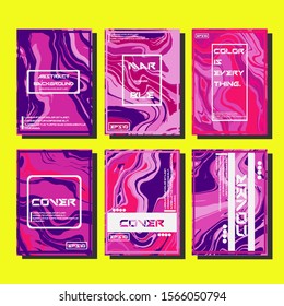Modern abstract covers. Cool trendy fluid gradient shapes. Vector illustration
