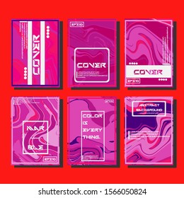 Modern abstract covers. Cool trendy fluid gradient shapes. Vector illustration
