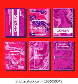 Modern abstract covers. Cool trendy fluid gradient shapes. Vector illustration