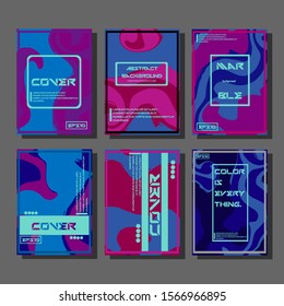 Modern abstract covers. Cool trendy fluid gradient shapes. Vector illustration