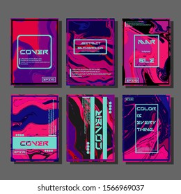 Modern abstract covers. Cool trendy fluid gradient shapes. Vector illustration