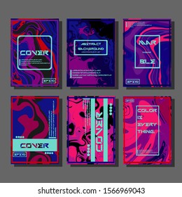 Modern abstract covers. Cool trendy fluid gradient shapes. Vector illustration