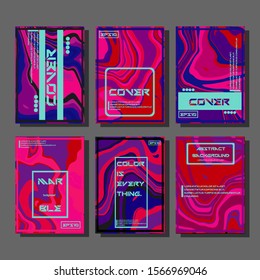 Modern abstract covers. Cool trendy fluid gradient shapes. Vector illustration