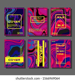 Modern abstract covers. Cool trendy fluid gradient shapes. Vector illustration