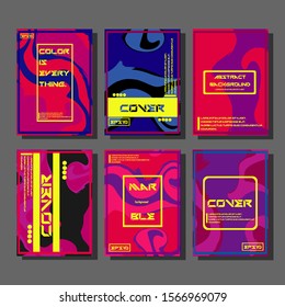 Modern abstract covers. Cool trendy fluid gradient shapes. Vector illustration