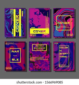 Modern abstract covers. Cool trendy fluid gradient shapes. Vector illustration