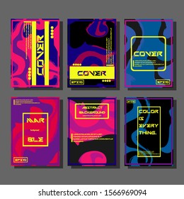 Modern abstract covers. Cool trendy fluid gradient shapes. Vector illustration