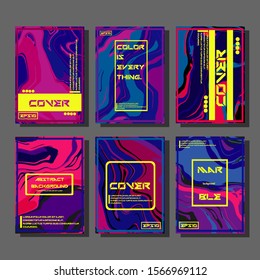 Modern abstract covers. Cool trendy fluid gradient shapes. Vector illustration