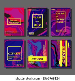 Modern abstract covers. Cool trendy fluid gradient shapes. Vector illustration