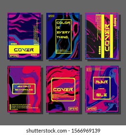 Modern abstract covers. Cool trendy fluid gradient shapes. Vector illustration