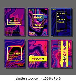 Modern abstract covers. Cool trendy fluid gradient shapes. Vector illustration