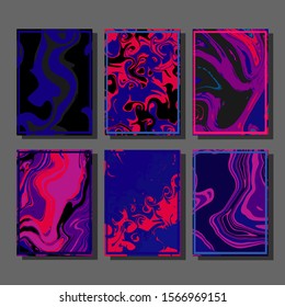 Modern abstract covers. Cool trendy fluid gradient shapes. Vector illustration