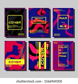 Modern abstract covers. Cool trendy fluid gradient shapes. Vector illustration