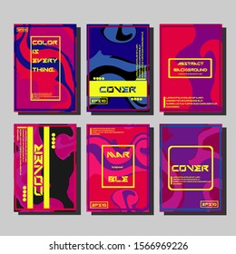 Modern abstract covers. Cool trendy fluid gradient shapes. Vector illustration
