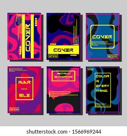 Modern abstract covers. Cool trendy fluid gradient shapes. Vector illustration