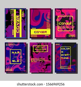 Modern abstract covers. Cool trendy fluid gradient shapes. Vector illustration