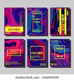 Modern abstract covers. Cool trendy fluid gradient shapes. Vector illustration