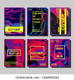 Modern abstract covers. Cool trendy fluid gradient shapes. Vector illustration