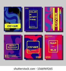 Modern abstract covers. Cool trendy fluid gradient shapes. Vector illustration