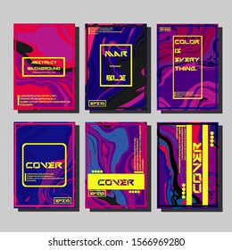 Modern abstract covers. Cool trendy fluid gradient shapes. Vector illustration