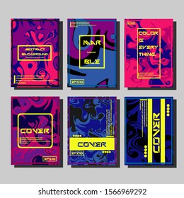 Modern abstract covers. Cool trendy fluid gradient shapes. Vector illustration