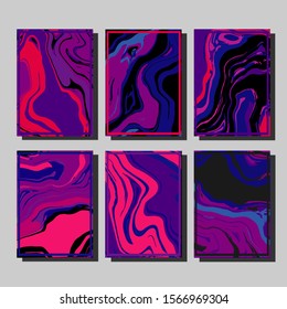 Modern abstract covers. Cool trendy fluid gradient shapes. Vector illustration