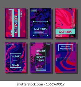 Modern abstract covers. Cool trendy fluid gradient shapes. Vector illustration