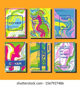 Modern abstract covers. Cool trendy fluid gradient shapes. Vector illustration