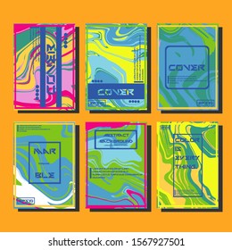 Modern abstract covers. Cool trendy fluid gradient shapes. Vector illustration