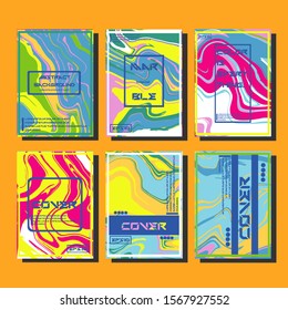 Modern abstract covers. Cool trendy fluid gradient shapes. Vector illustration
