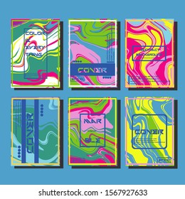 Modern abstract covers. Cool trendy fluid gradient shapes. Vector illustration
