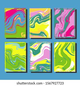 Modern abstract covers. Cool trendy fluid gradient shapes. Vector illustration
